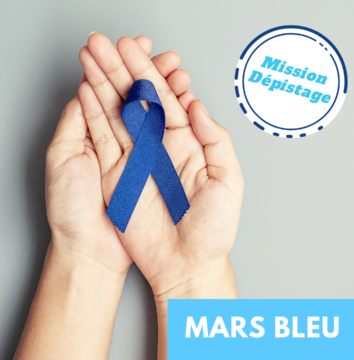 illustration Mars Bleu, le mois du dépistage du cancer colorectal